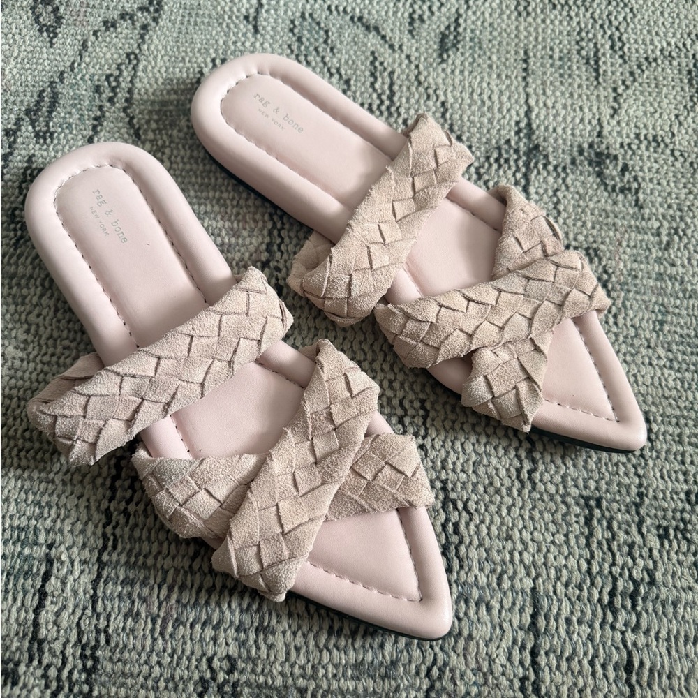 rag & bone Woven Suede Slide Sandals size 8.5